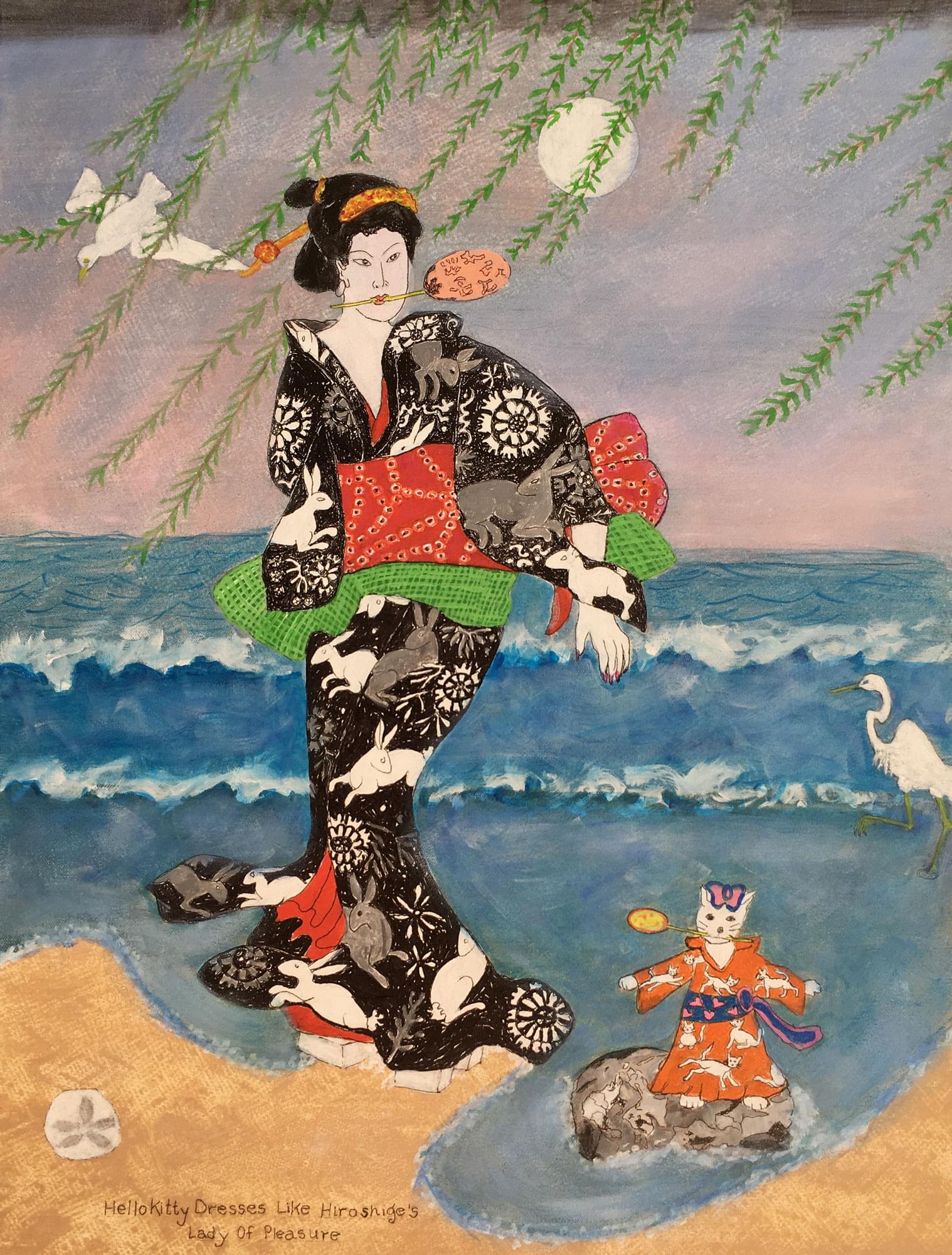 Hello Kitty Dresses Like Hiroshige’s Lady Of Pleasure